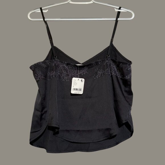 Free People Moonbeams Surplice V-Neck Lace Detail Satin Camisole size Small NWT - Picture 4 of 5